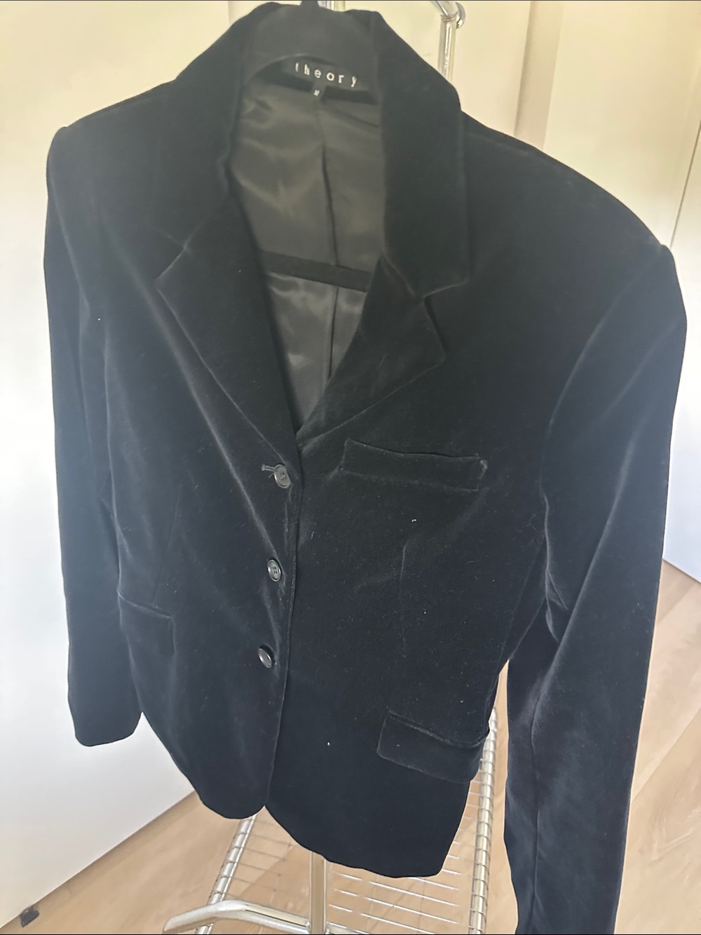 Theory Black Velvet Blazer Jacket